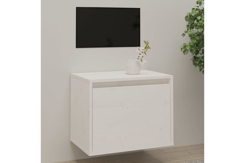 Väggskåp 45x30x35 cm massiv furu vit - Vit - Tv-bänkar