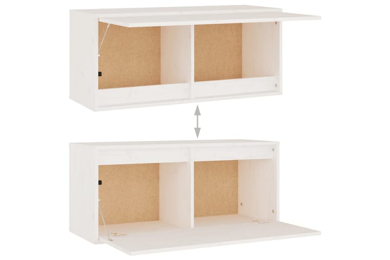 Väggskåp vit 80x30x35 cm massiv furu - Vit - Tv-bänkar