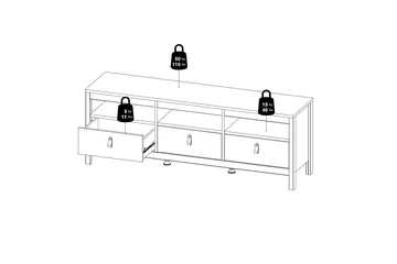 Vallvidera Tv-bänk 151 cm - Vit/Natur - Möbler - Vardagsrum - Tv-möbler & mediamöbler - Tv-bänkar