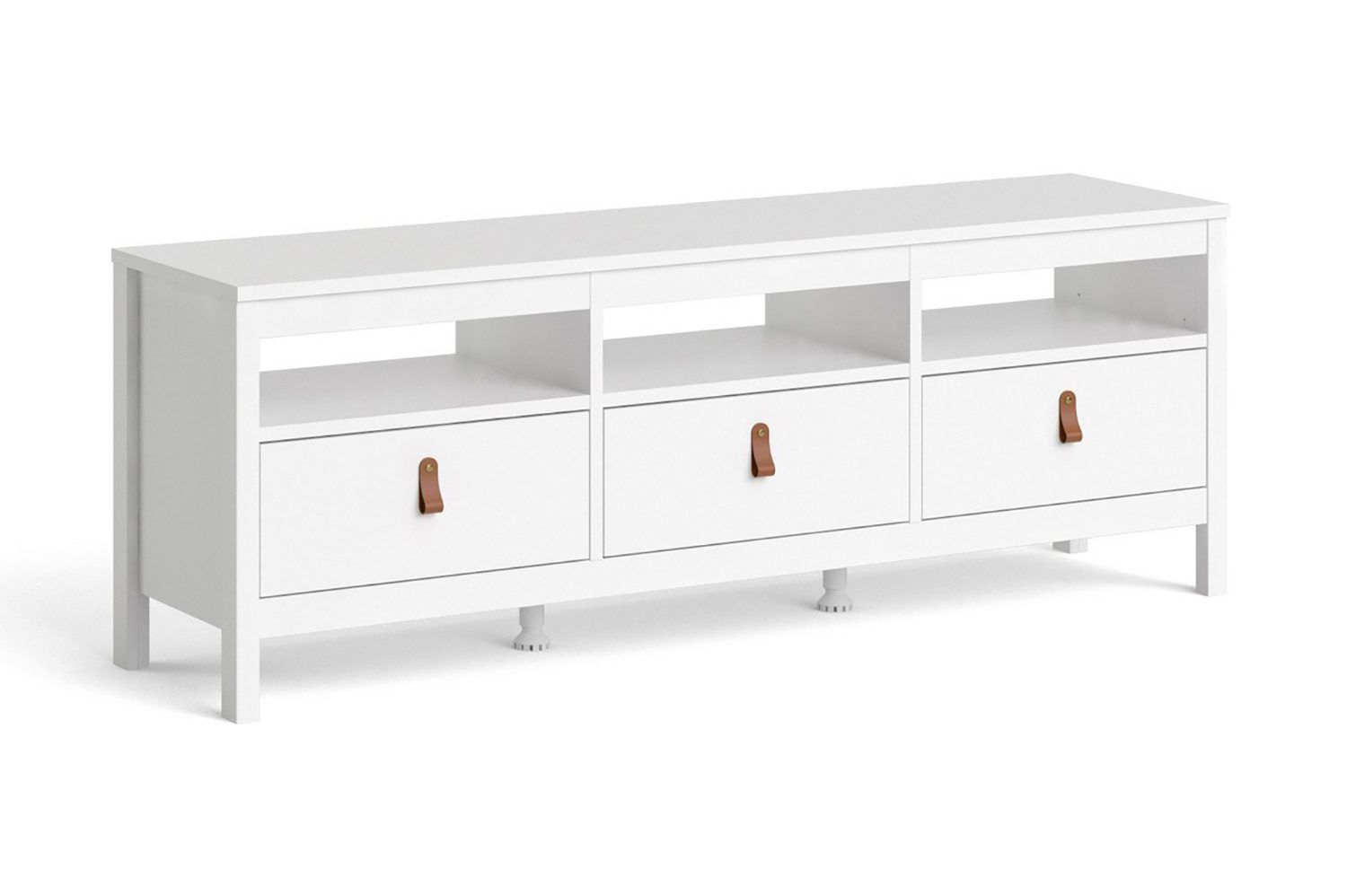 Vallvidera Tv-b&auml;nk 151 cm - Vit/Natur