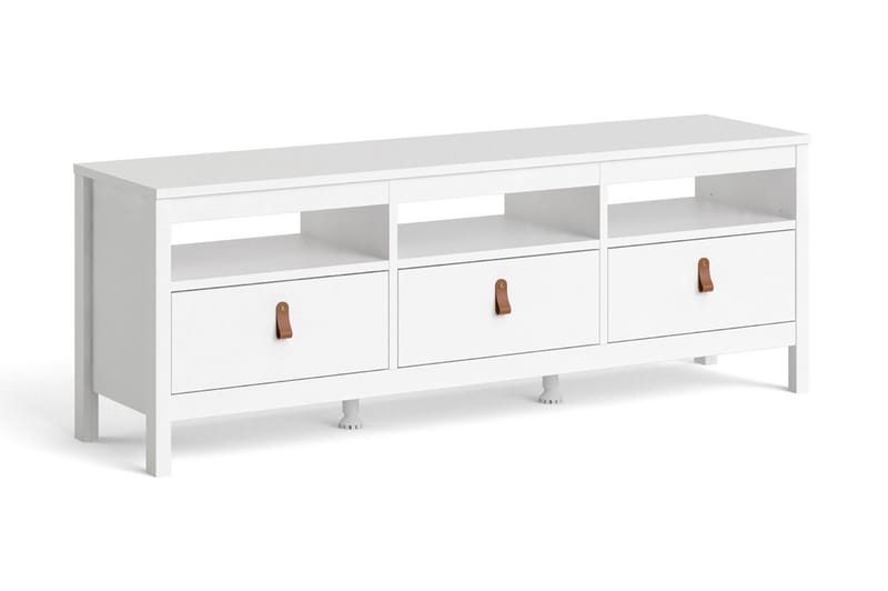 Vallvidera Tv-bänk 151 cm, Vit/Natur