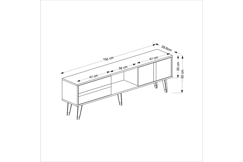 Vania Tv-bänk 150 cm - Silver - Möbler - Vardagsrum - Tv-möbler & mediamöbler - Tv-bänkar