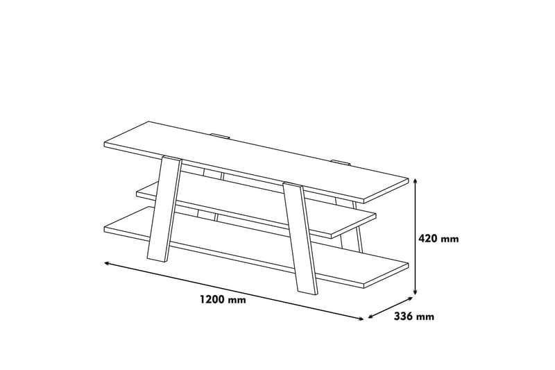 VARRED TV-Bänk 120 cm Brun/Vit - Möbler - Vardagsrum - Tv-möbler & mediamöbler - Tv-bänkar