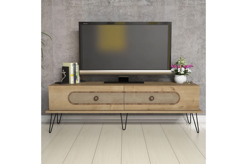 VARRED TV-Bänk 145 cm Brun - Ljusbrun - Möbler - Vardagsrum - Tv-möbler & mediamöbler - Tv-bänkar