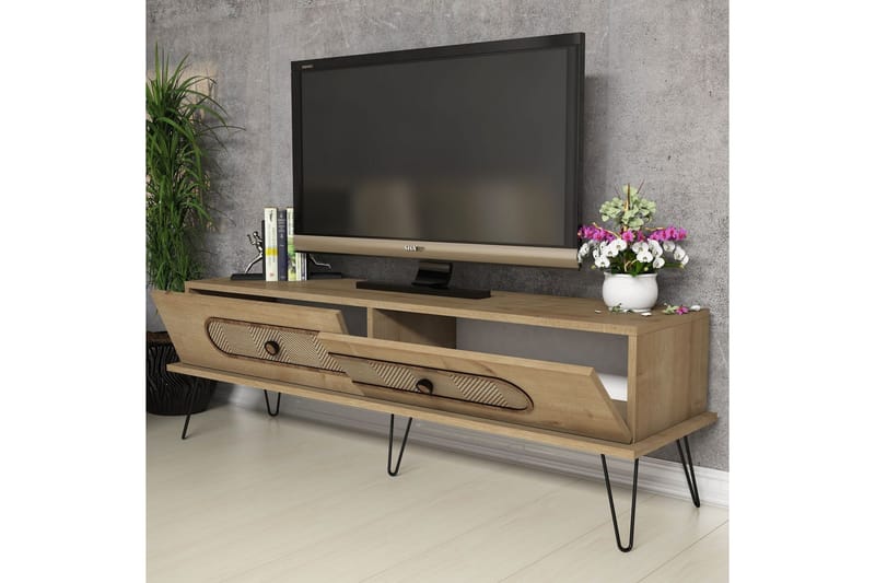 VARRED TV-Bänk 145 cm Brun - Ljusbrun - Möbler - Vardagsrum - Tv-möbler & mediamöbler - Tv-bänkar