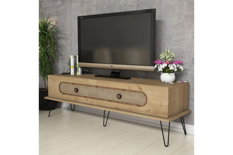 VARRED TV-Bänk 145 cm Brun - Ljusbrun - Möbler - Vardagsrum - Tv-möbler & mediamöbler - Tv-bänkar