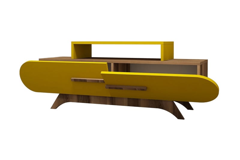 VARRED TV-Bänk 145 cm Brun/Gul - Möbler - Vardagsrum - Tv-möbler & mediamöbler - Tv-bänkar