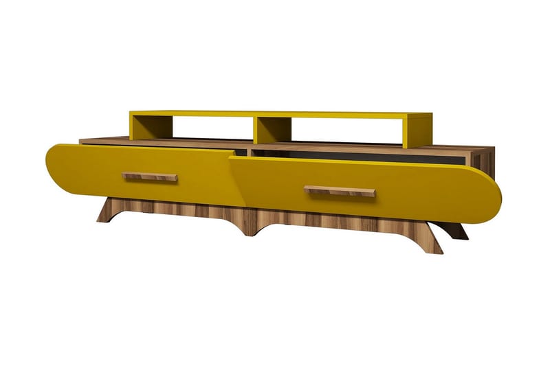 VARRED TV-Bänk 205 cm Brun/Gul - Möbler - Vardagsrum - Tv-möbler & mediamöbler - Tv-bänkar