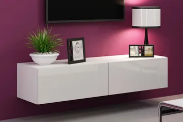 Vasil TV-bänk 140 cm - Vit/Vit Högglans - Möbler - Vardagsrum - Tv-möbler & mediamöbler - Tv-bänkar