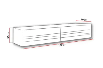Vasil TV-bänk 180 cm Öppen Hylla - Vit/Vit Högglans - Möbler - Vardagsrum - Tv-möbler & mediamöbler - Tv-bänkar