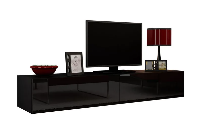 Vasil TV-bänk 180 cm - Svart - Möbler - Vardagsrum - Tv-möbler & mediamöbler - Tv-bänkar