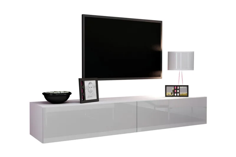Vasil TV-bänk 180 cm - Vit/Vit Högglans - Möbler - Vardagsrum - Tv-möbler & mediamöbler - Tv-bänkar