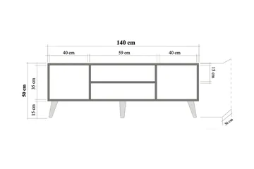 Vellavie TV-bänk 140 cm med Förvaring i Trä - Brun - Möbler - Vardagsrum - Tv-möbler & mediamöbler - Tv-bänkar