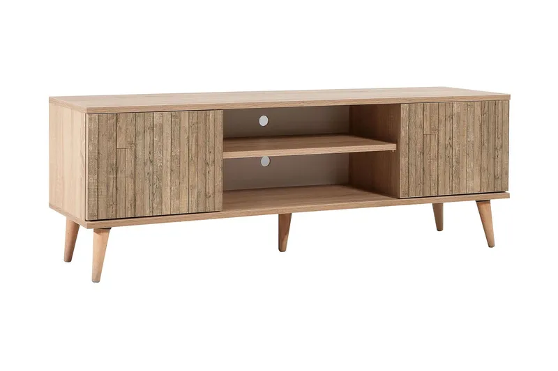 Vellavie TV-bänk 140 cm med Förvaring i Trä, Brun