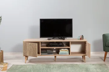 Vellavie TV-bänk 140 cm med Förvaring i Trä - Brun - Möbler - Vardagsrum - Tv-möbler & mediamöbler - Tv-bänkar