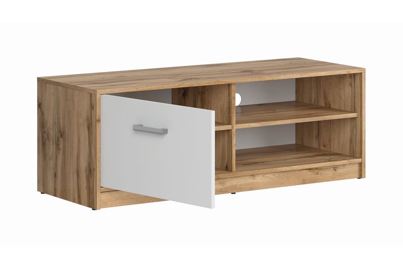 VERLUS TV-bänk 118,5 cm Trä/Natur/Vit - Möbler - Vardagsrum - Tv-möbler & mediamöbler - Tv-bänkar