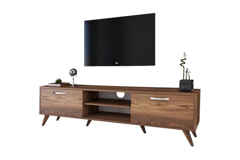 Virkesbo Tv bänk med Förvaring 180 cm - Valnöt / Brun / Rustik - Möbler - Vardagsrum - Tv-möbler & mediamöbler - Tv-bänkar