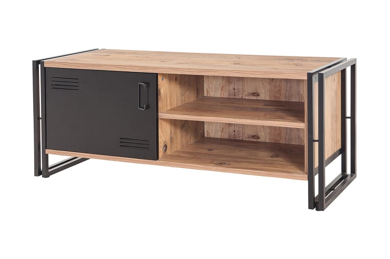 WARTA Tv-bänk 130 cm Trä/Svart - Trä/Svart - Möbler - Vardagsrum - Tv-möbler & mediamöbler - Tv-bänkar
