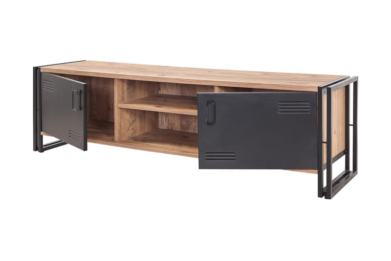 WARTA Tv-bänk 180 cm Trä/Svart - Trä/Svart - Möbler - Vardagsrum - Tv-möbler & mediamöbler - Tv-bänkar
