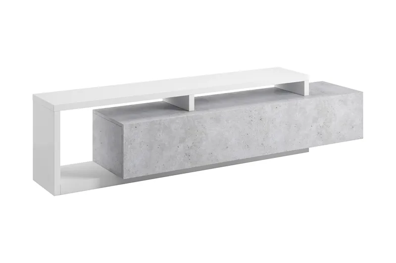 Wesley TV-bänk 219 cm, Vit/Trä