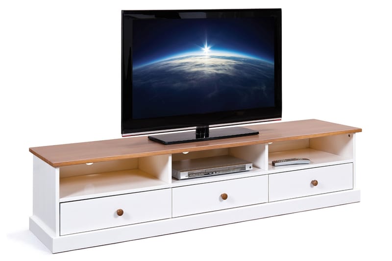 WESTERLAND TV-bänk 180 Vit/Brun - Möbler - Vardagsrum - Tv-möbler & mediamöbler - Tv-bänkar