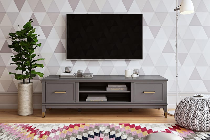 WESTERLEIGH TV-bänk 152x50 cm Grafitgrå - CosmoLiving - Möbler - Vardagsrum - Tv-möbler & mediamöbler - Tv-bänkar