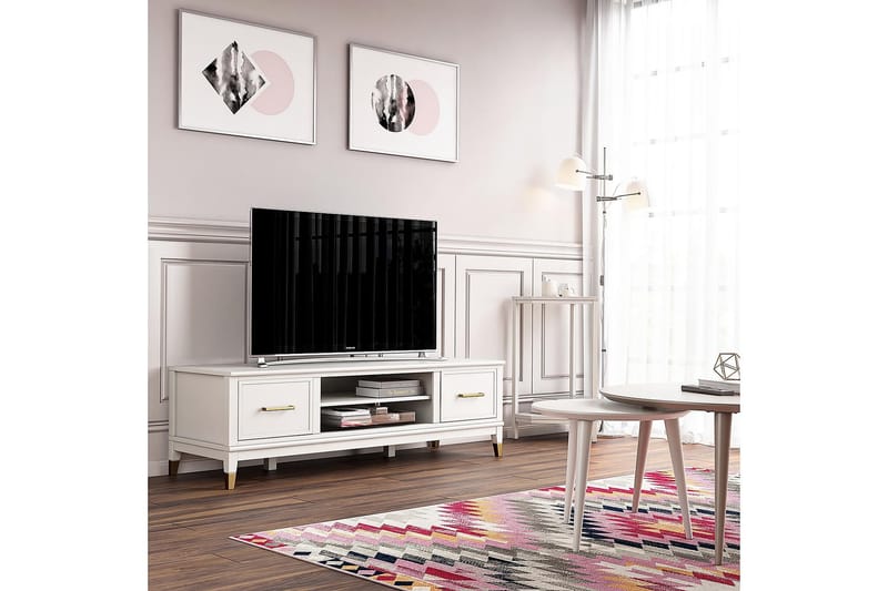 WESTERLEIGH TV-bänk 152x50 cm Vit - CosmoLiving - Möbler - Vardagsrum - Tv-möbler & mediamöbler - Tv-bänkar