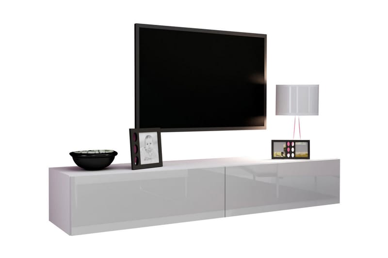 WILBER TV-bänk 180 cm - Vit/Vit Högglans - Möbler - Vardagsrum - Tv-möbler & mediamöbler - Tv-bänkar