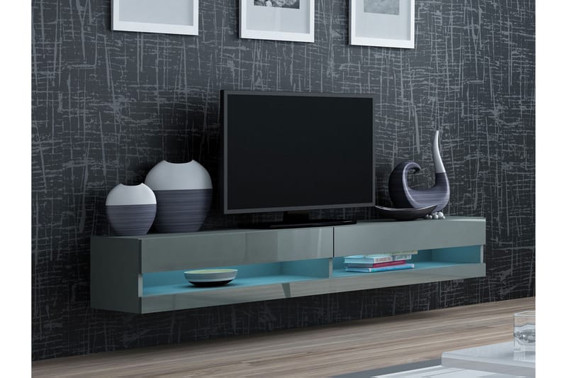 WILBER TV-bänk 180x40x30 cm - Grå - Möbler - Vardagsrum - Tv-möbler & mediamöbler - Tv-bänkar