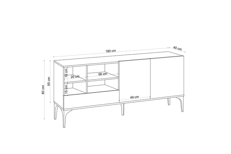YICO Tv-bänk 80 cm Natur/Vit - Möbler - Vardagsrum - Tv-möbler & mediamöbler - Tv-bänkar