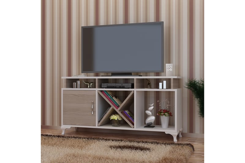 YOLANDO Tv-bänk 120 cm Vit - Vit - Möbler - Vardagsrum - Tv-möbler & mediamöbler - Tv-bänkar