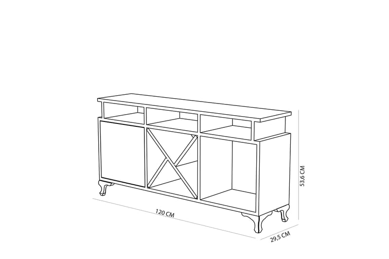 YOLANDO Tv-bänk 120 cm Vit - Vit - Möbler - Vardagsrum - Tv-möbler & mediamöbler - Tv-bänkar