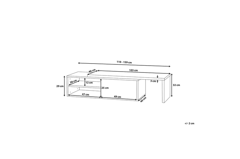 Yonkers Tv-Bänk 40x159 cm - Vit - Möbler - Vardagsrum - Tv-möbler & mediamöbler - Tv-bänkar