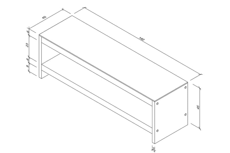 ZABAVA TV-bänk 140 cm Brun - Brun - Tv-bänkar