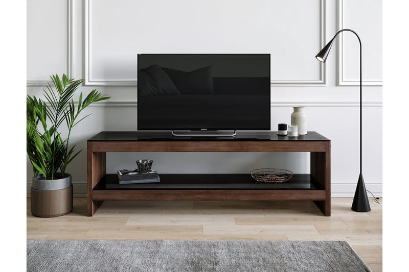 ZABAVA TV-bänk 140 cm Brun - Mörkbrun - Möbler - Vardagsrum - Tv-möbler & mediamöbler - Tv-bänkar