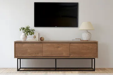 Zefiria Tv-bänk 140 cm - Mörkbrun/Svart - Möbler - Vardagsrum - Tv-möbler & mediamöbler - Tv-bänkar