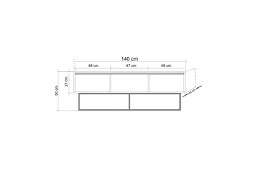 Zefiria Tv-bänk 140 cm - Mörkbrun/Svart - Möbler - Vardagsrum - Tv-möbler & mediamöbler - Tv-bänkar