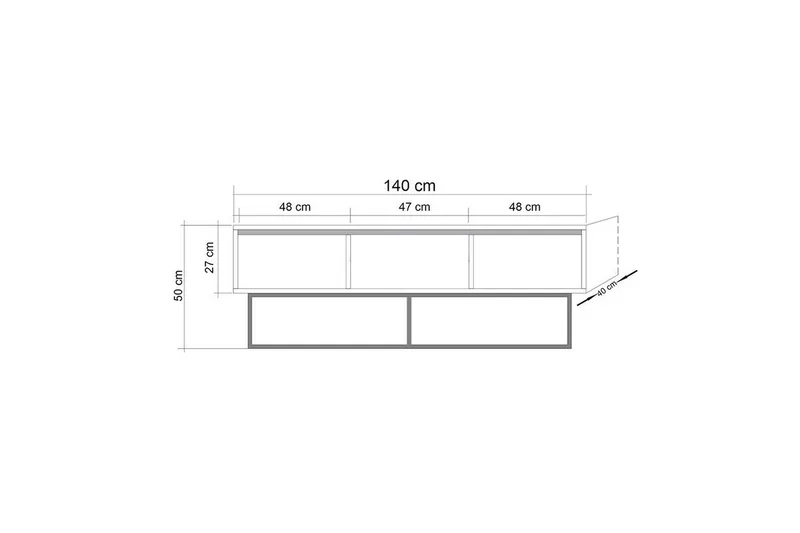 Zefiria Tv-bänk 140 cm - Mörkbrun/Svart - Möbler - Vardagsrum - Tv-möbler & mediamöbler - Tv-bänkar