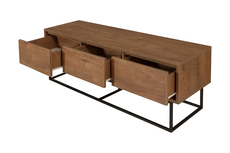 Zefiria Tv-bänk 140 cm - Mörkbrun/Svart - Möbler - Vardagsrum - Tv-möbler & mediamöbler - Tv-bänkar