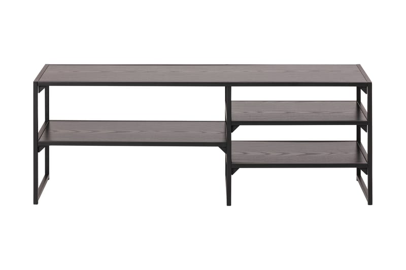 ZUMAR Tv-bänk 120 cm 3 Hyllor Svart/Matt Svart - Möbler - Vardagsrum - Tv-möbler & mediamöbler - Tv-bänkar