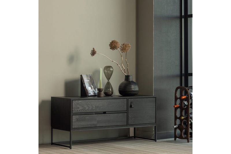 TV-enhet Silas - Blacknight, Ask, 120 cm - Möbler - Vardagsrum - Tv-möbler & mediamöbler - Tv-bänkar