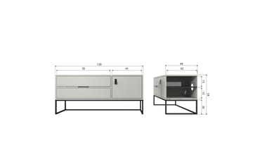 TV-enhet Silas - Damm, Borstat furu, 120 cm - Möbler - Vardagsrum - Tv-möbler & mediamöbler - Tv-bänkar
