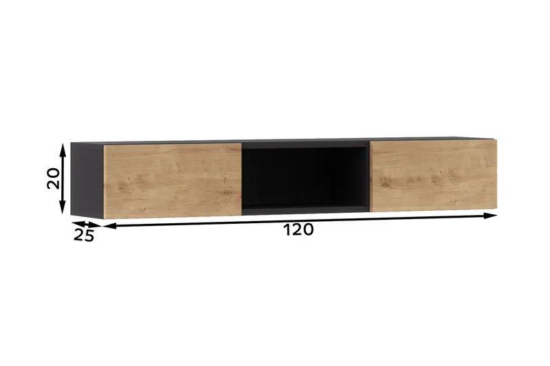 Anjal Tv-hylla 25x20 cm - Ek - Möbler - Vardagsrum - Tv-möbler & mediamöbler - Tv-hylla