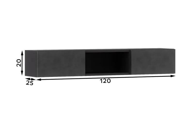 Anjal Tv-hylla 25x20 cm - Svart - Möbler - Vardagsrum - Tv-möbler & mediamöbler - Tv-hylla