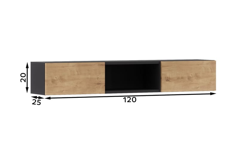 Mikako Tv-hylla 25x20 cm Ek - Möbler - Vardagsrum - Tv-möbler & mediamöbler - Tv-hylla