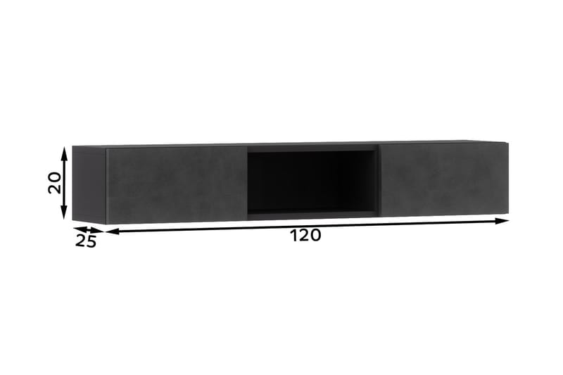 Mikako Tv-hylla 25x20 cm Svart - Möbler - Vardagsrum - Tv-möbler & mediamöbler - Tv-hylla
