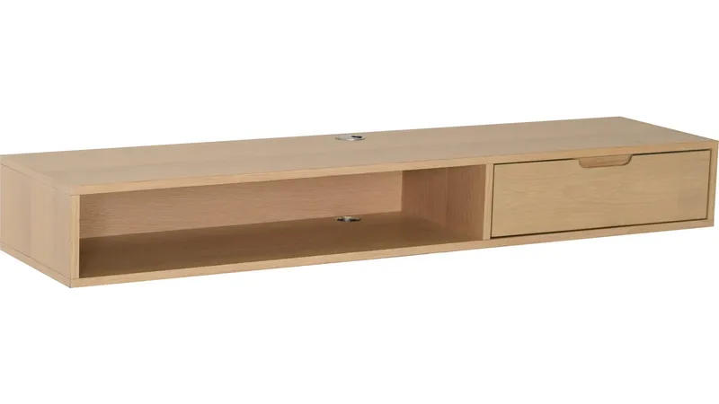 TV-hylla Torsen 135 cm, Vitpigmenterad ek