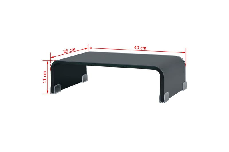 TV-bord glas svart 40x25x11 cm - Svart - Möbler - Vardagsrum - Tv-möbler & mediam�öbler - Tv-hylla