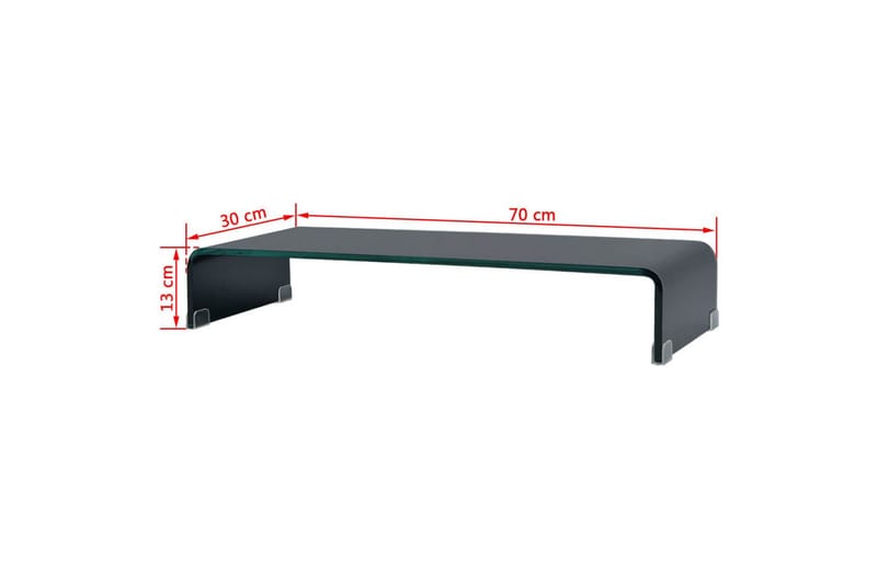 TV-bord glas svart 70x30x13 cm - Svart - Möbler - Vardagsrum - Tv-möbler & mediamöbler - Tv-hylla
