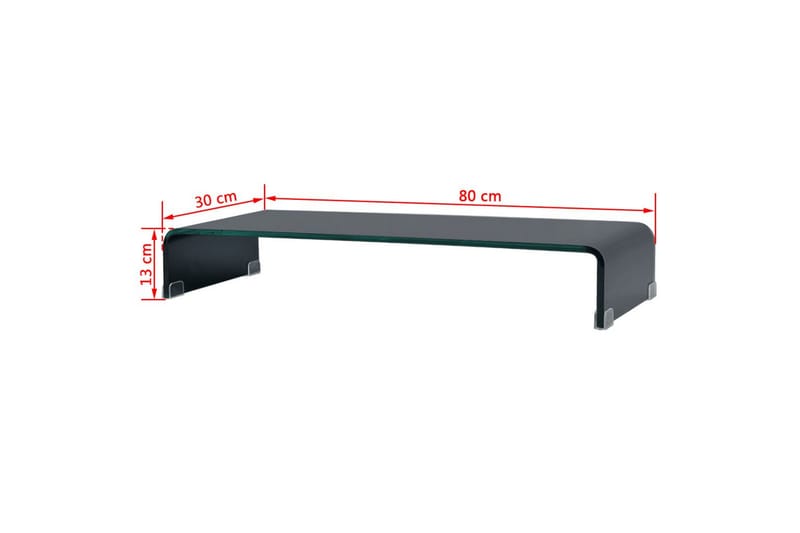 TV-bord glas svart 80x30x13 cm - Svart - Möbler - Vardagsrum - Tv-möbler & mediamöbler - Tv-hylla